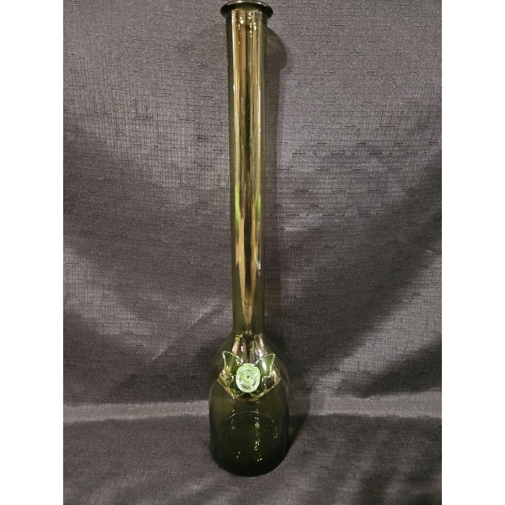 💚Vintage Dark Green Tall 19 1/4 Inches Vase Repurposed Into Beautiful Unique...